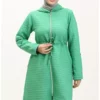 کاپشن کلاهدار با کمر گود 0314-08 سبز روشن برند sefamerve - 833632064