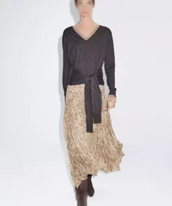 دامن میدی A شکل با طرح خال خالی برند Massimo Dutti - 991299309