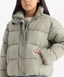 کودک دختر کاپشن ضد آب با زیپ E8608A825AU برند Defacto - 991694608