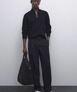 کلاه گردنی بافتنی دیپ یقه برند Massimo Dutti - 970707910