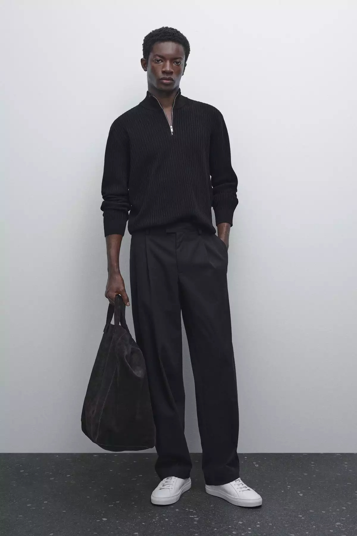 کلاه گردنی بافتنی دیپ یقه برند Massimo Dutti - 970707910