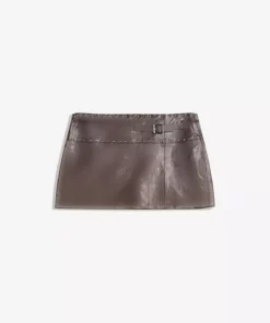 دامن مینی چرم مصنوعی برند Bershka - 961740675