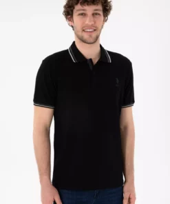 تیShirt polo یقه دار مردانه با فیت معمولی مشکی 50306011-VR046 برند U.S. Polo Assn. - 928124840