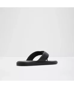 TAZZO - دمپایی مردانه از چرم طبیعی مشکی ساده برند Aldo - 922141974