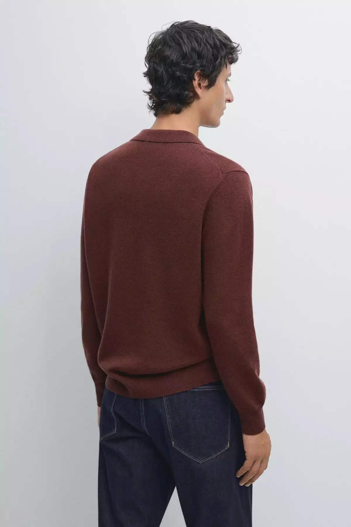 پلیور یقهگرد پشمی ترکیبی برند Massimo Dutti - 985437194