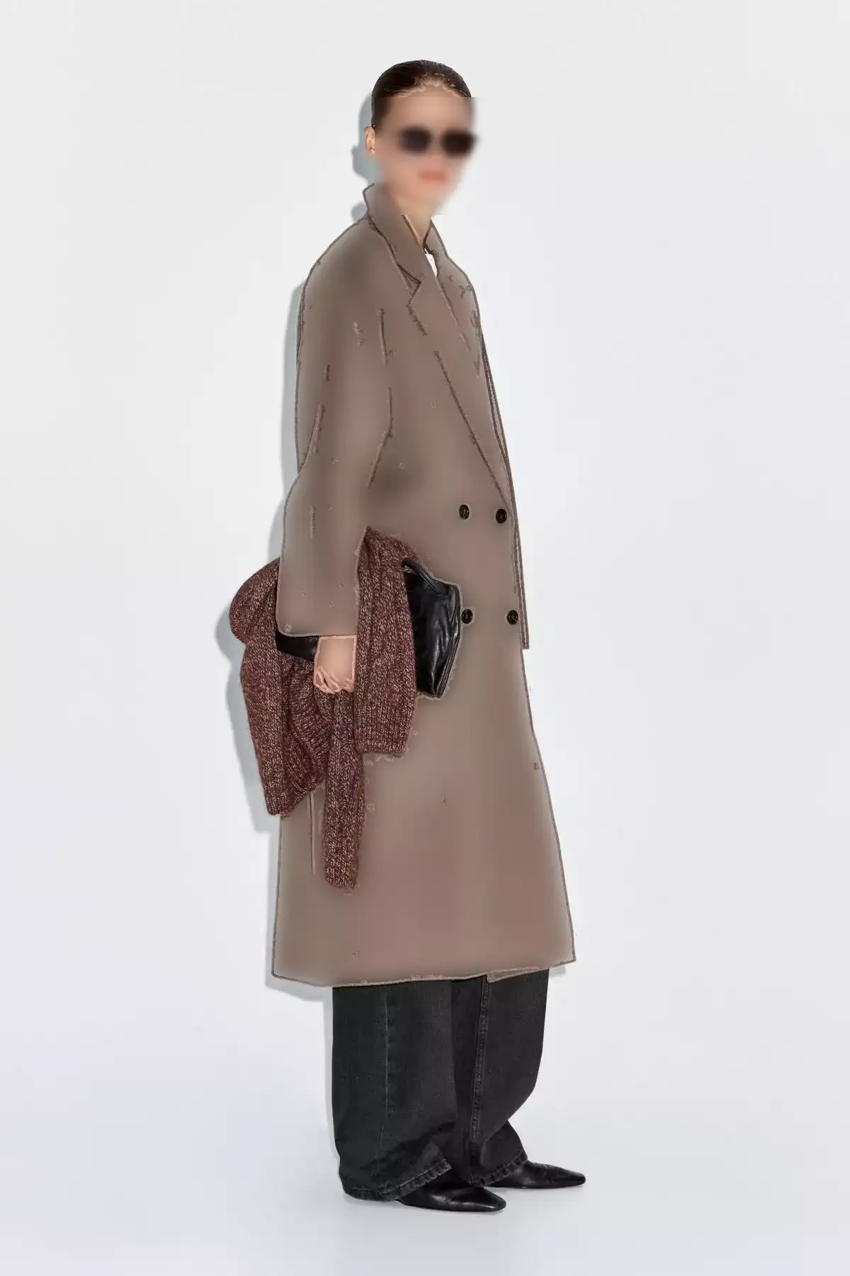 کابان کراوزه از ترکیب پشم بلند برند Massimo Dutti - 984284173
