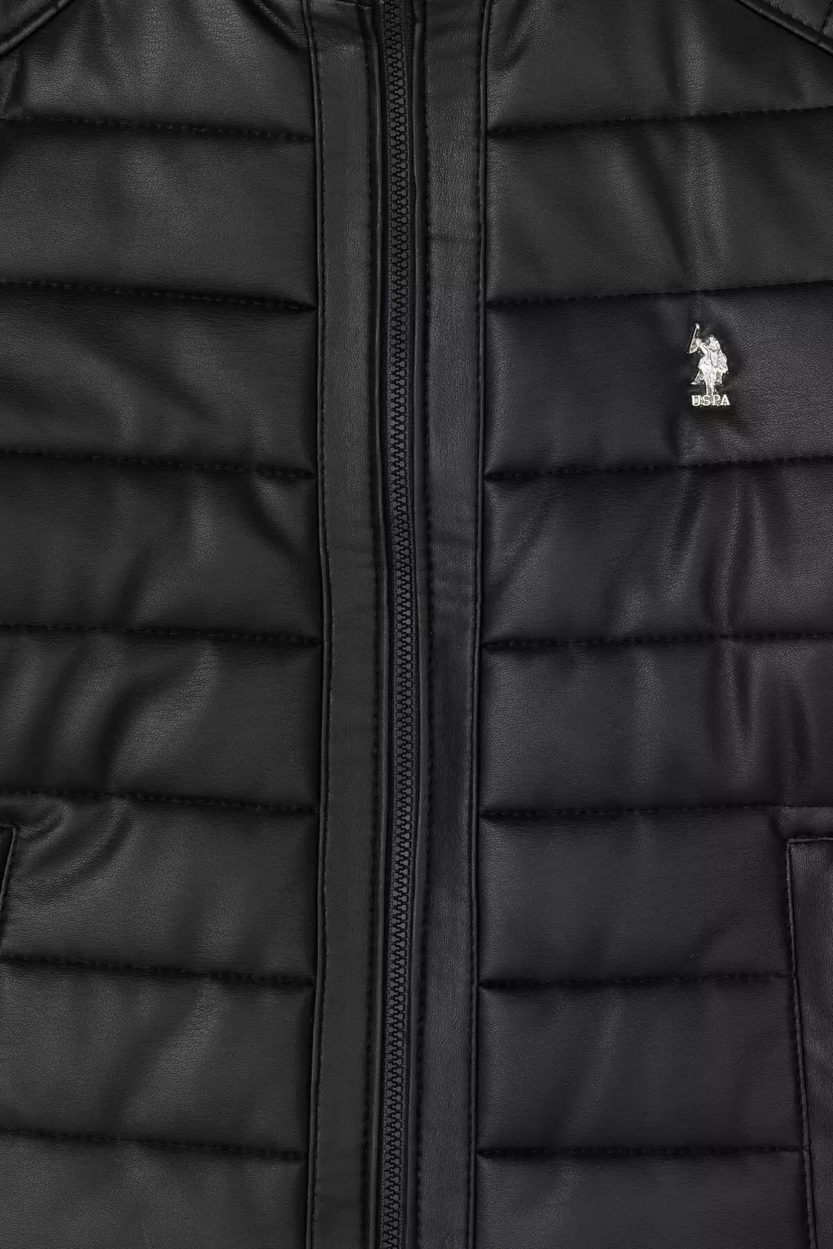 کاپشن چرم مشکی پسرانه مدل P22386 برند U.S. Polo Assn. - 925977674