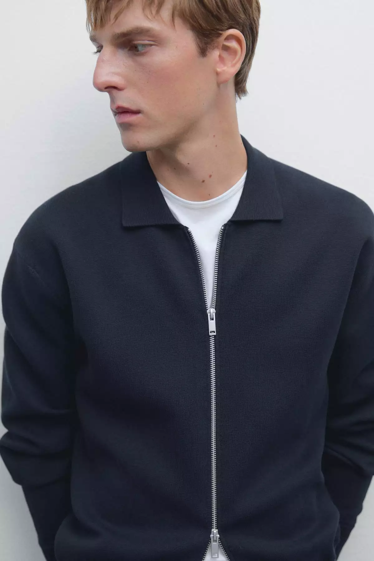 کارتن پشمی با زیپ و ترکیبی از نخ پنبهای برند Massimo Dutti - 970710542