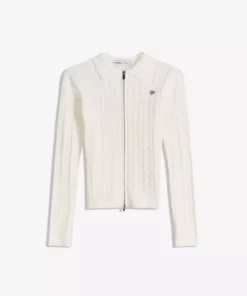 ژاکت با جزئیات بافتنی و یقه پولو برند Bershka - 992657905