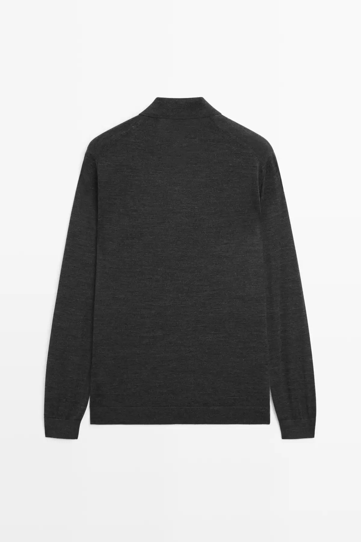 پولوشرت پشمی 100% مروین با یقه گرد برند Massimo Dutti - 975159407