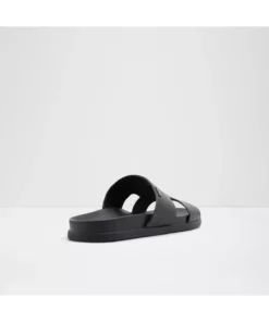 MONDI-IN - دمپایی تخت ساده چرم طبیعی مشکی مردانه برند Aldo - 917532510