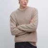 ژاکت با یقه دوچرخهای و طراحی ملانژ برند Massimo Dutti - 987799583