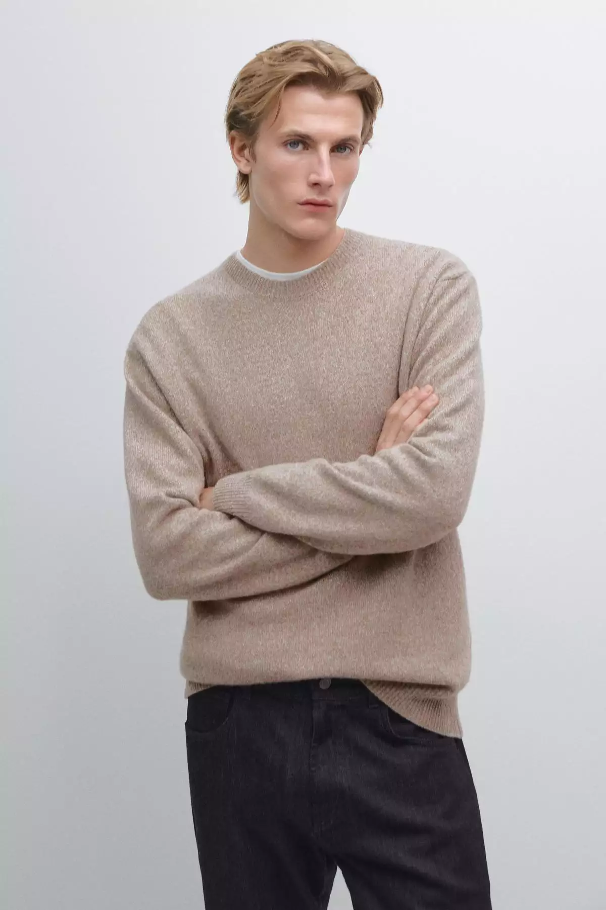 ژاکت با یقه دوچرخهای و طراحی ملانژ برند Massimo Dutti - 987799583