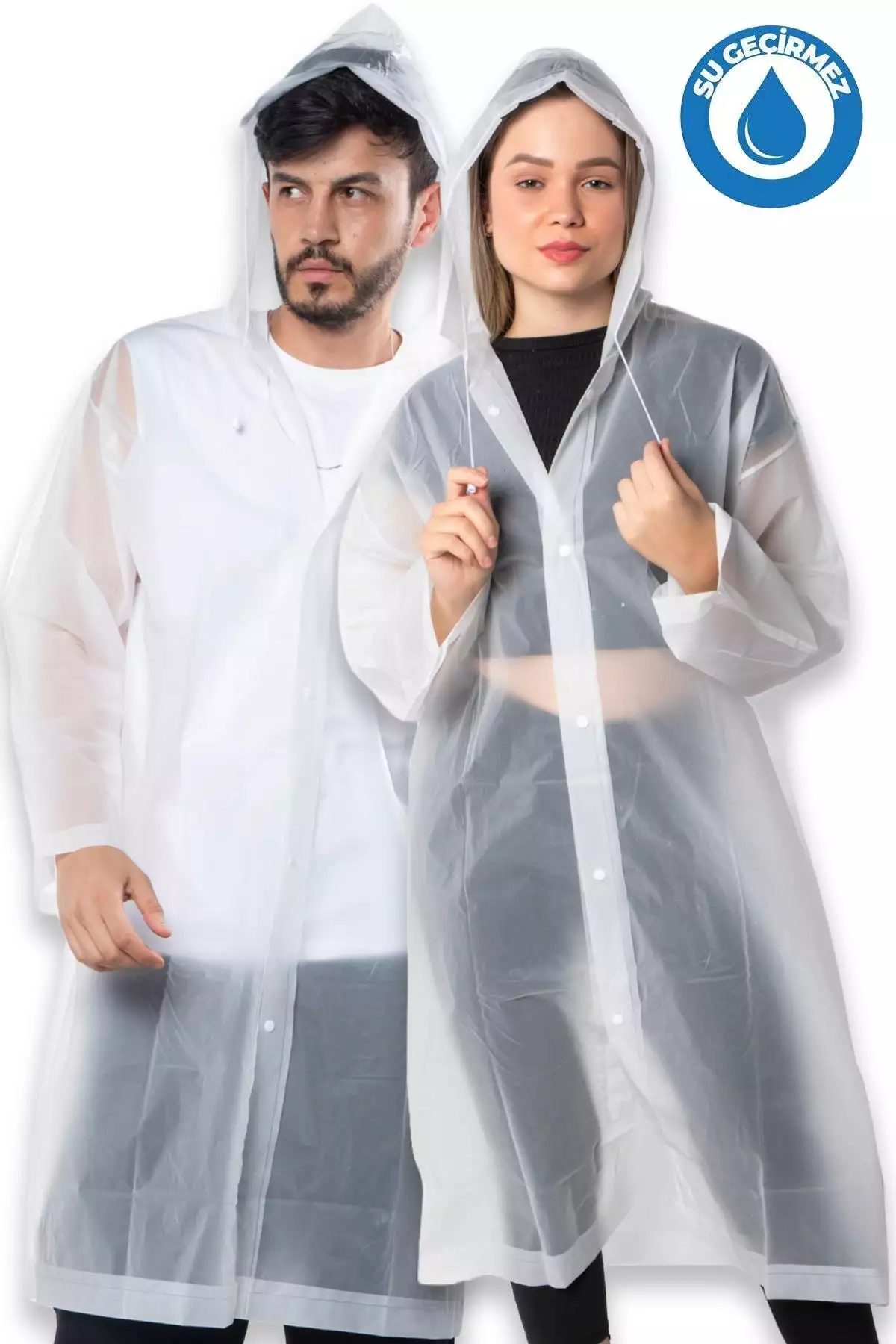 بارانی زنانه و مردانه با کلاه و دکمهدار EVA سفید Bymmrc881r02 برند By Marine - 184083169