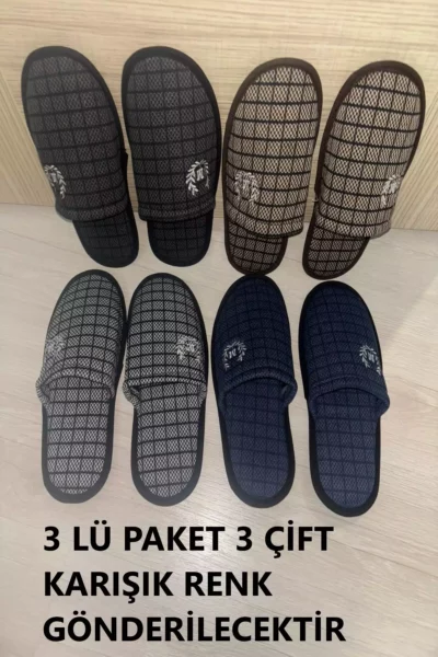 ست سه‌تایی دمپایی اداری که راحتی و زیبایی را به صورت همزمان ارائه می‌دهد - دمپایی مهمان - دمپایی خانگی برند StarStalıa - 774335435