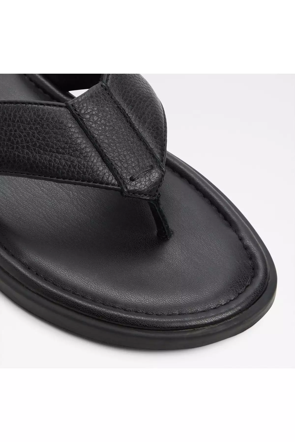 TAZZO - دمپایی مردانه از چرم طبیعی مشکی ساده برند Aldo - 922141974