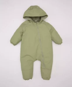 کاپشن کلاهدار ضد آب با زیپ برای نوزاد دختر بچه برند Defacto - 863371529