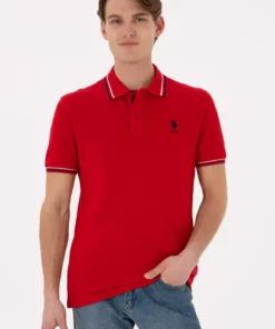 پولو یقه دار مردانه مدل رگولر فیت رنگ قرمز تیشرت پایه 50306011-VR030 برند U.S. Polo Assn. - 928101153