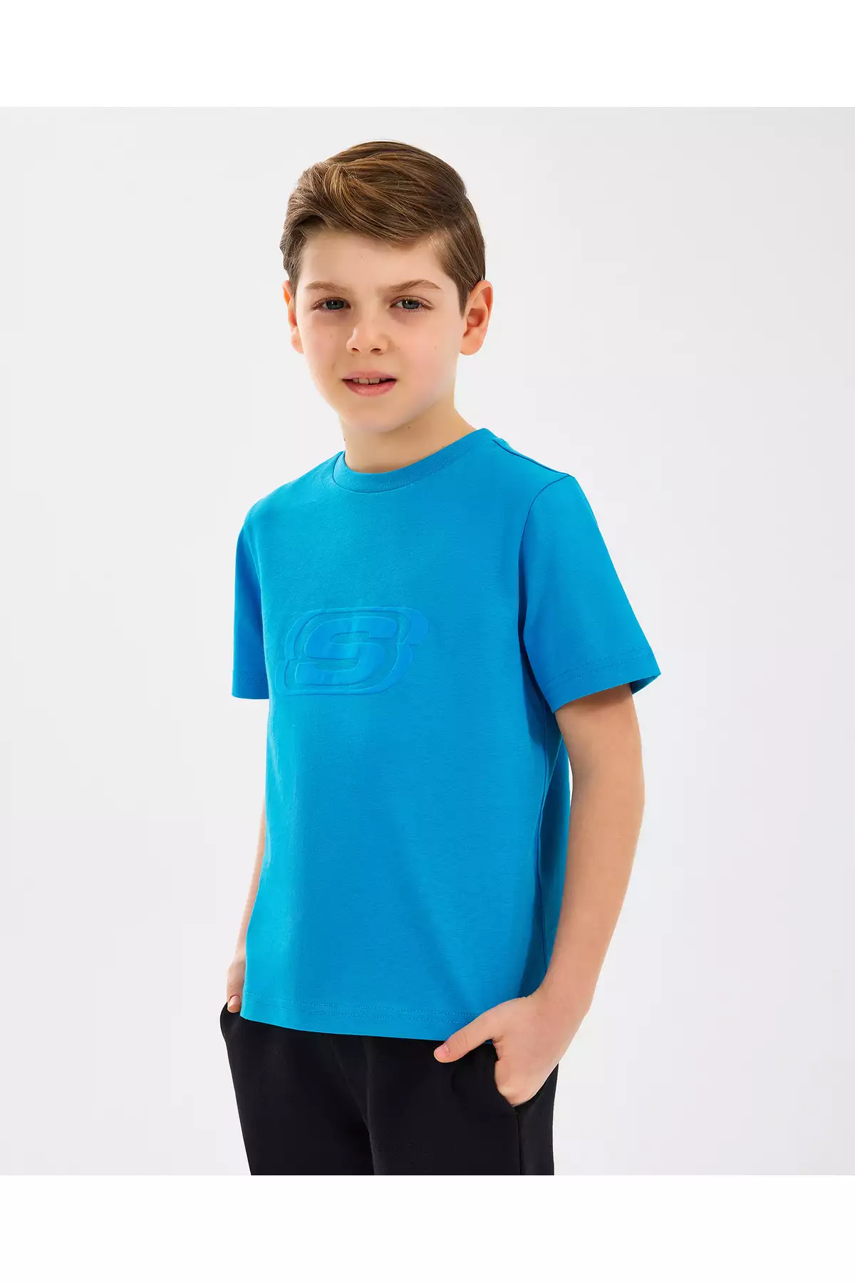 تیشرت اصلی بزرگ برای پسران - تیشرت آبی مدل SK232080-315 برند Skechers - 928427753