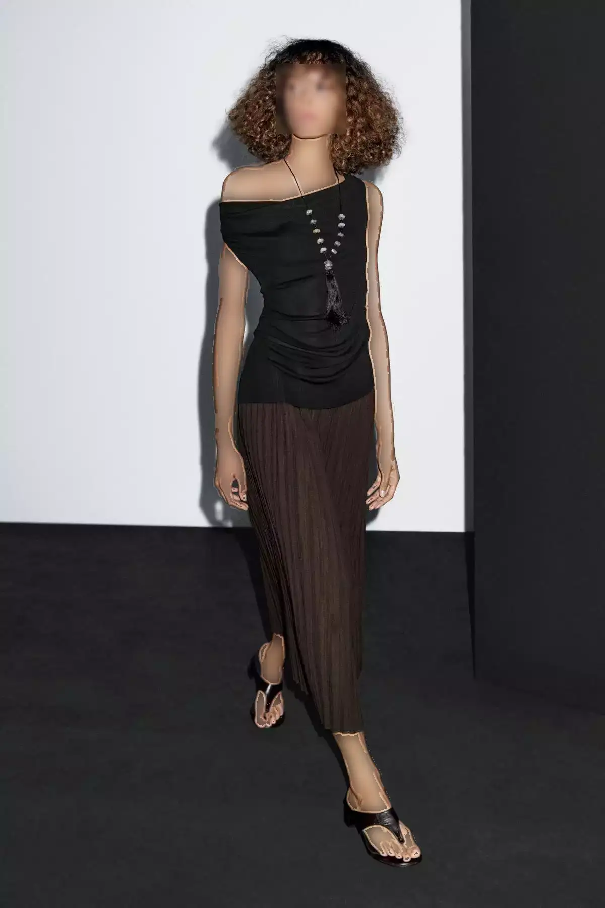 پلیس midi دامن برند Massimo Dutti - 966712702