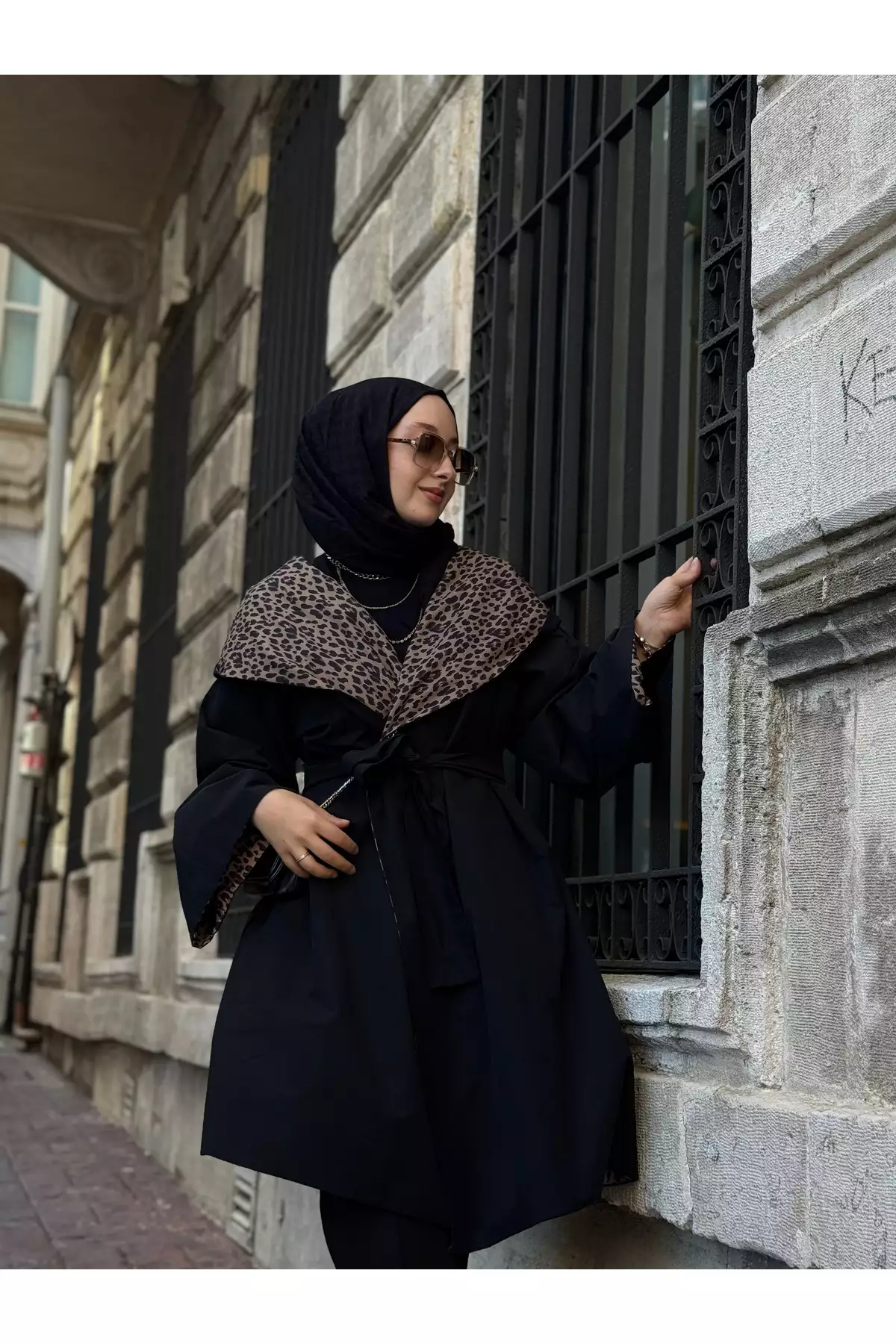 بارانی دو طرفه با طرح پلنگی برند Hürre - 879332984