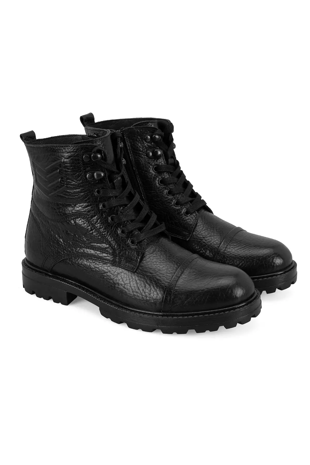 بوت چرم مشکی مردانه با زیپ برا دین برند Desa - 865482587