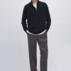 پلیور با یقه بلند و زیپدار برند Massimo Dutti - 991316059