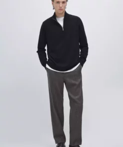 پلیور با یقه بلند و زیپدار برند Massimo Dutti - 991316059