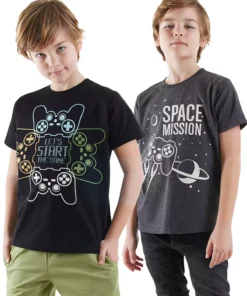 ست تیشرت دو عددی پسرانه استارت گیم برند Denokids - 903816267