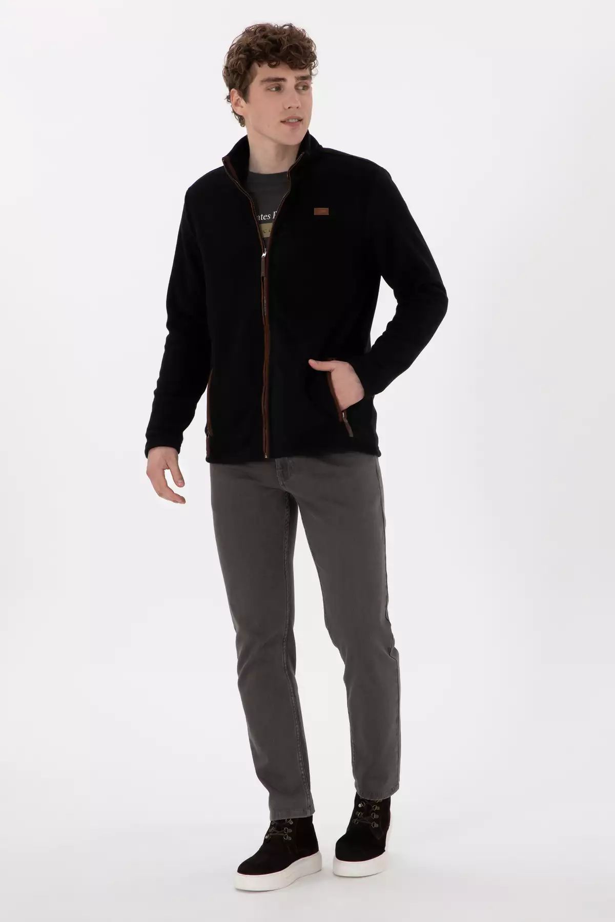 کازکت مردانه سیاه رنگ با بافت پشمی 50290594-VR046 برند U.S. Polo Assn. - 927790635