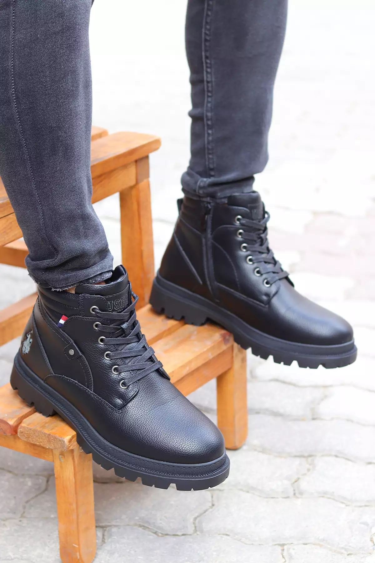 کفش بوت روزمره مردانه با آستر گرم و زیپ در رنگ مشکی برند U.S. Polo Assn. - 988942803