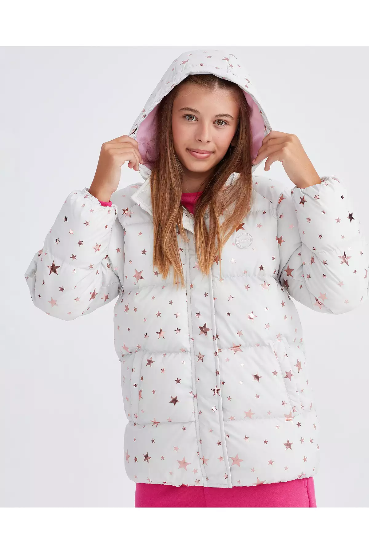 جاکت پدینگ بیرونی بزرگ دخترانه گاندی رنگی خاکستری مدل SK232042-032 برند Skechers - 760863443