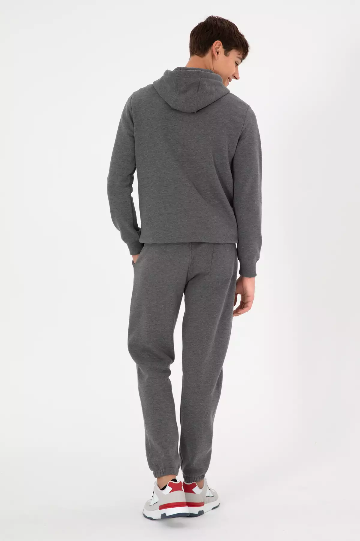 شلوار ورزشی مردانه خاکستری تیره ملانژ با فاق شلنگی 50295146-VR081 برند U.S. Polo Assn. - 862588168