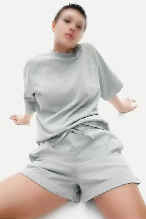 شلوارک سویشرت پنبه‌ای شسته شده برند H&M - 925039724