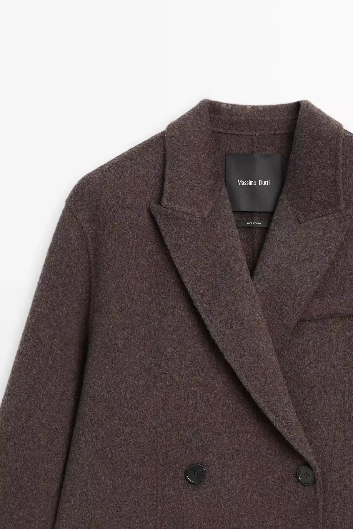 کاپشن پشمی بلند ترکیبی دو طرفه برند Massimo Dutti - 978171582