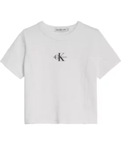 تیشرت زنانه سفید طرح مونوگرام برند Calvin Klein - 976016164