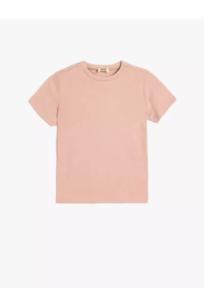 تی‌شرت ساده کوتاه‌ آستین با یقه گرد از جنس پنبه برند Koton - 932262444