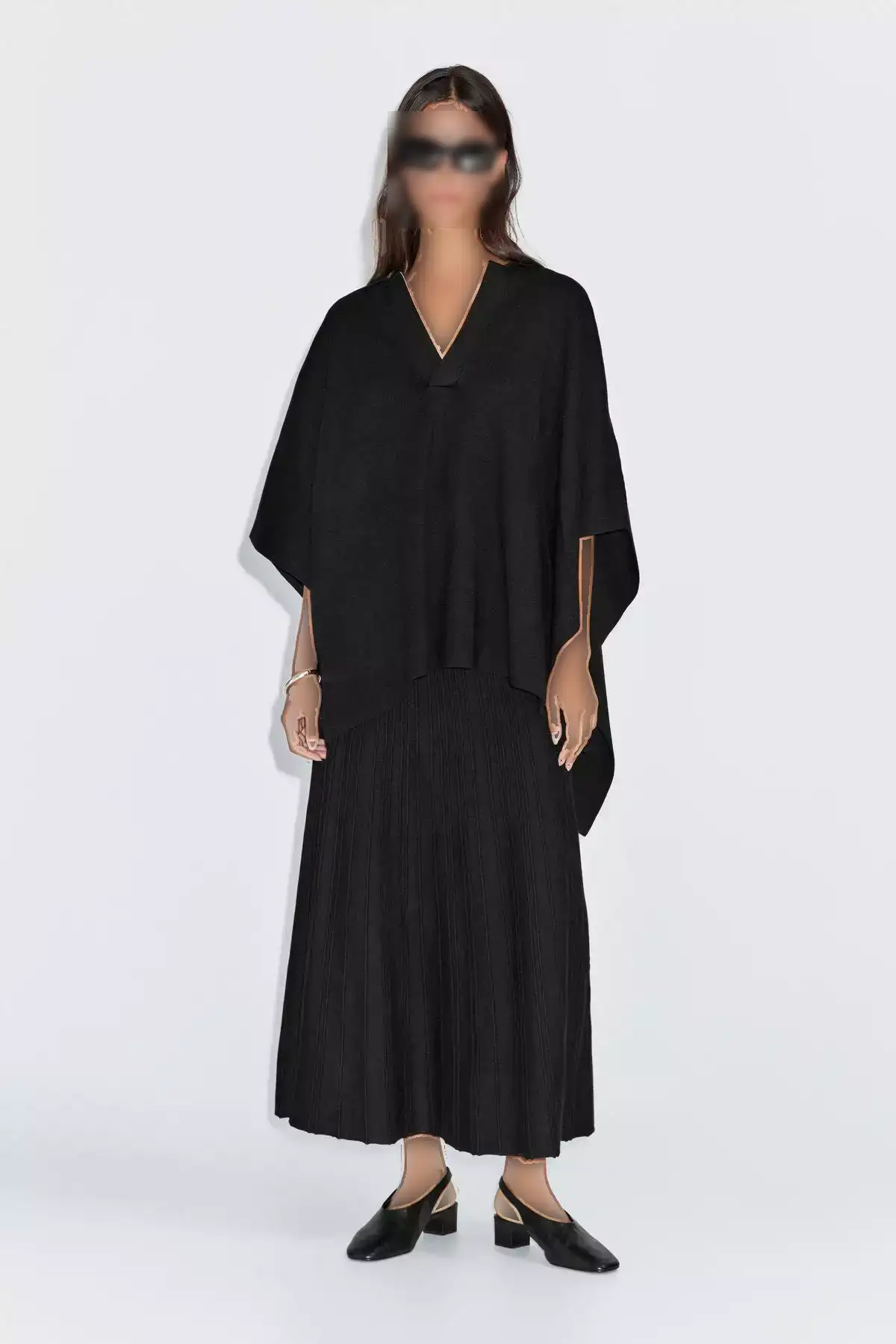 پالتوی بلند با دامن چیندار نرم برند Massimo Dutti - 990881881