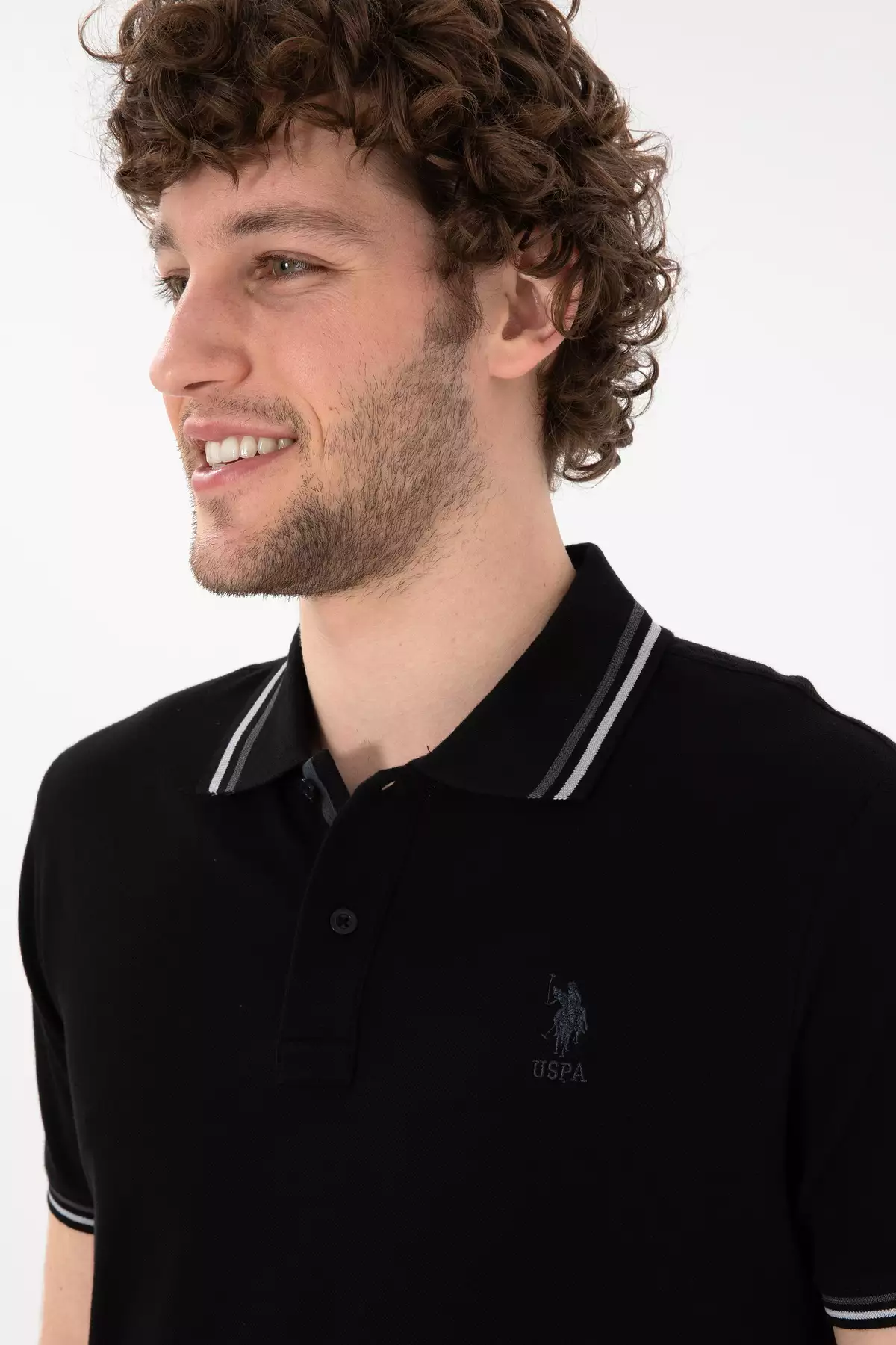 تیShirt polo یقه دار مردانه با فیت معمولی مشکی 50306011-VR046 برند U.S. Polo Assn. - 928124840