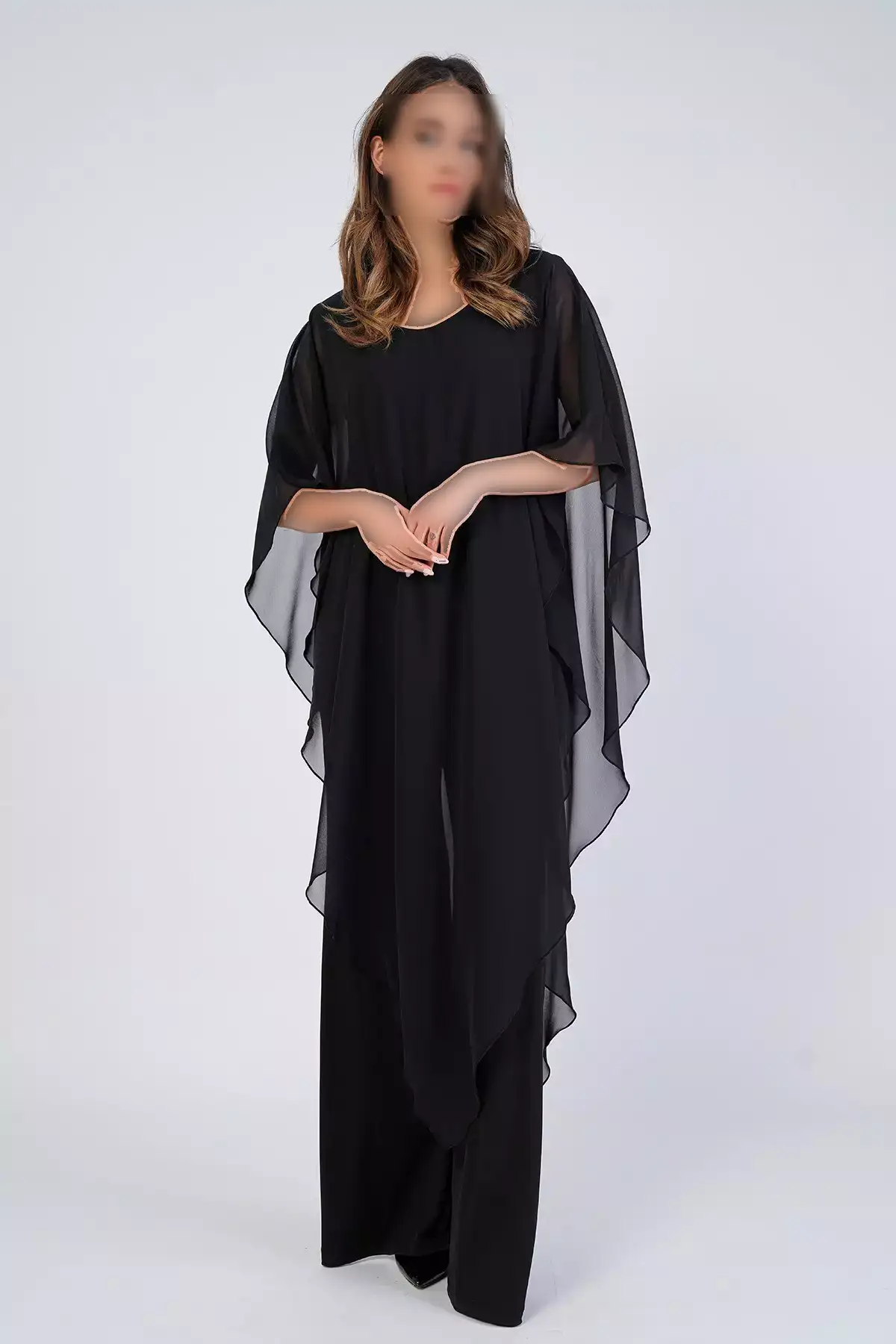 سرهمی مشکی با اکسسوری شيفون برای سایز بزرگ برند Nelly - 283914717