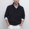 تیشرت پولو یقه دار بافت کیشمی ۱۰۰% برند Massimo Dutti - 951321550