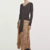 دامن میدی A شکل با طرح خال خالی برند Massimo Dutti - 991299309