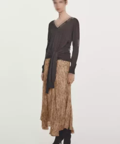 دامن میدی A شکل با طرح خال خالی برند Massimo Dutti - 991299309