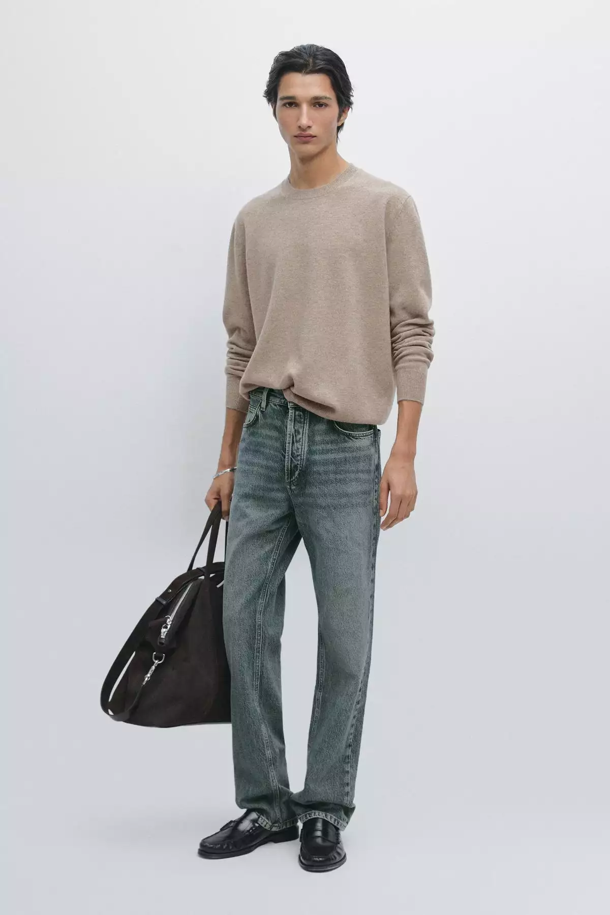 پولیو سرمهای یقه دوچرخهای با ترکیب پشم برند Massimo Dutti - 1033254483