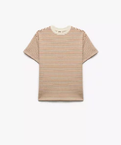 تیشرت راهراهست کتان با یقه گرد و آستین کوتاه برند Koton - 929208173