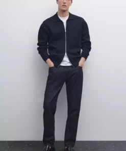 کارتن پشمی با زیپ و ترکیبی از نخ پنبهای برند Massimo Dutti - 970710542