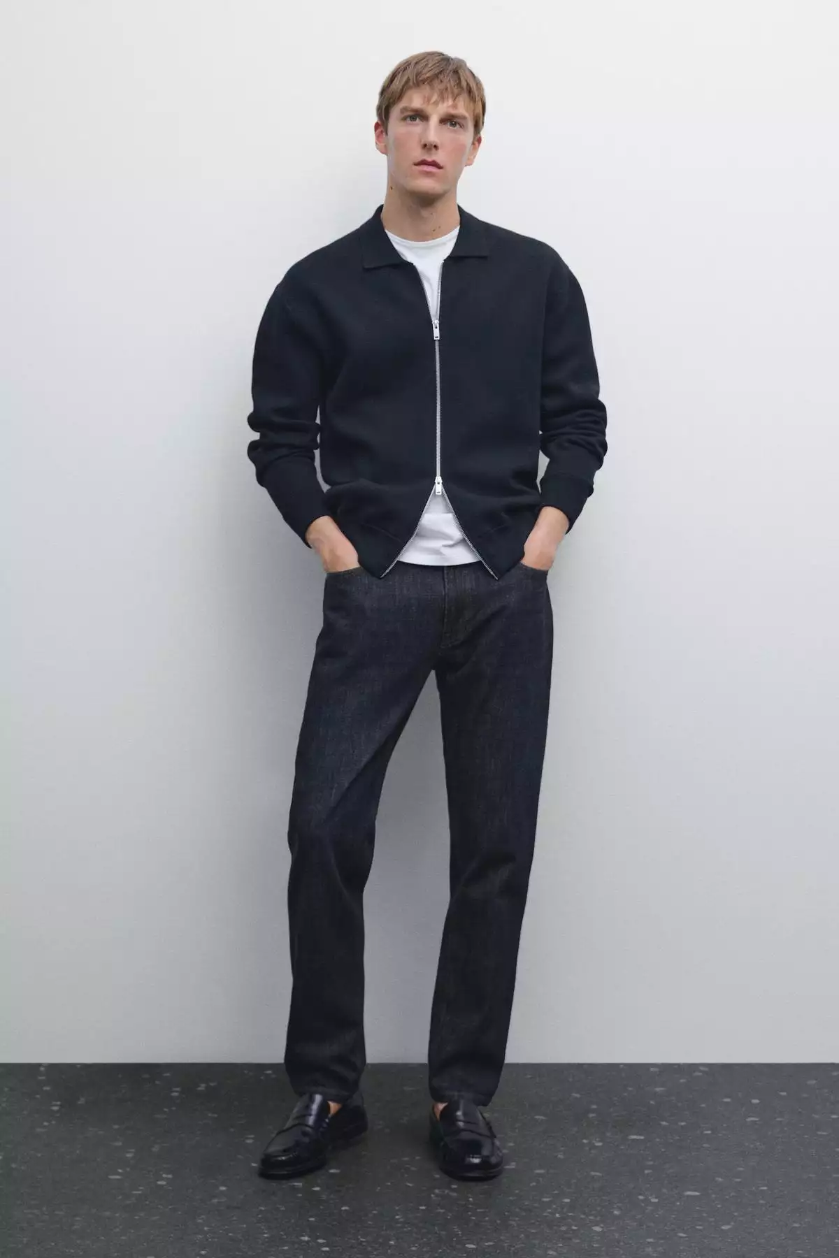 کارتن پشمی با زیپ و ترکیبی از نخ پنبهای برند Massimo Dutti - 970710542