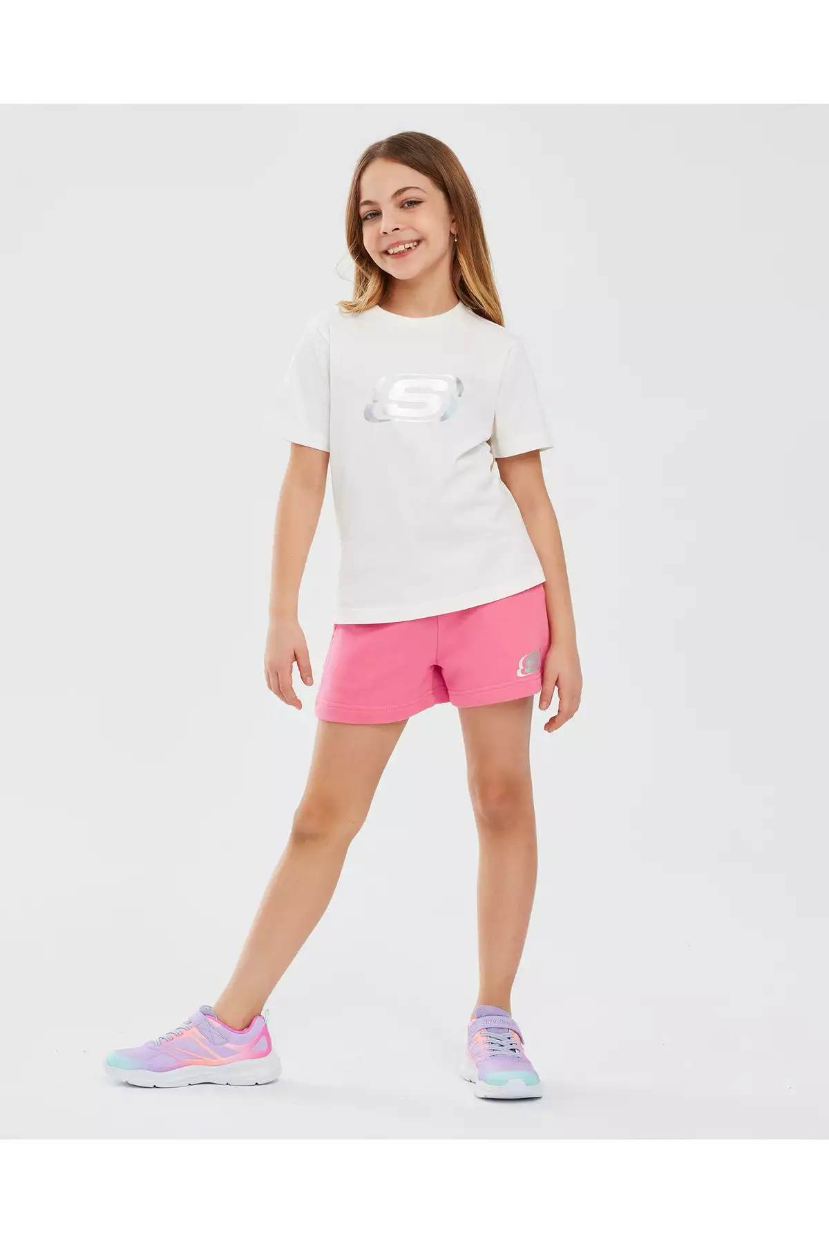تیشرت آستین کوتاه ضروری G برای دختر بچه بزرگ - تیشرت سفید SK232139-102 برند Skechers - 814122820