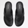 TAZZO - دمپایی مردانه از چرم طبیعی مشکی ساده برند Aldo - 922141974