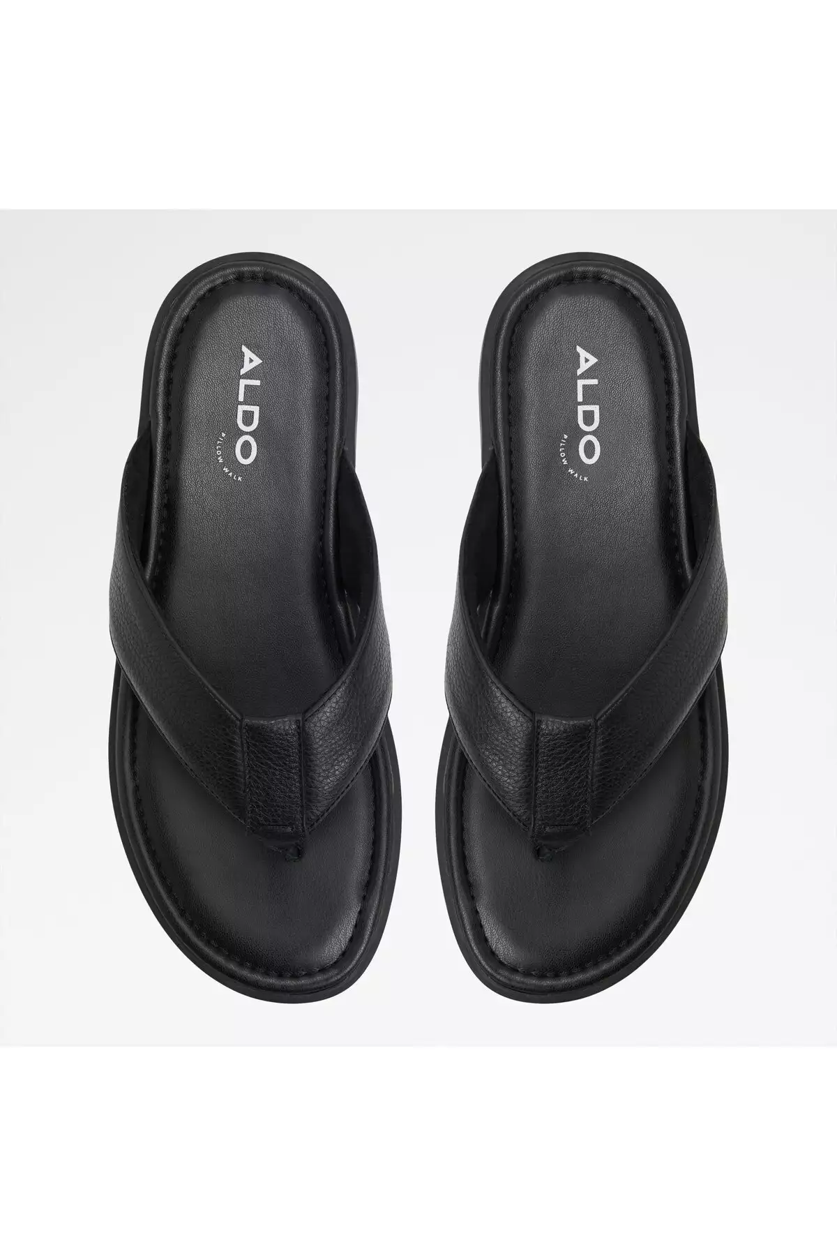TAZZO - دمپایی مردانه از چرم طبیعی مشکی ساده برند Aldo - 922141974